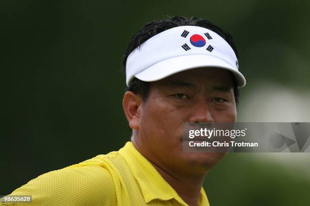 Choi of South Korea stands on the 11th hole during the second round of the Zurich Classic at TPC Louisiana on April 23, 2010 in Avondale, Louisiana.