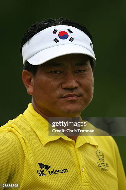 Choi of South Korea stands on the 11th hole during the second round of the Zurich Classic at TPC Louisiana on April 23, 2010 in Avondale, Louisiana.