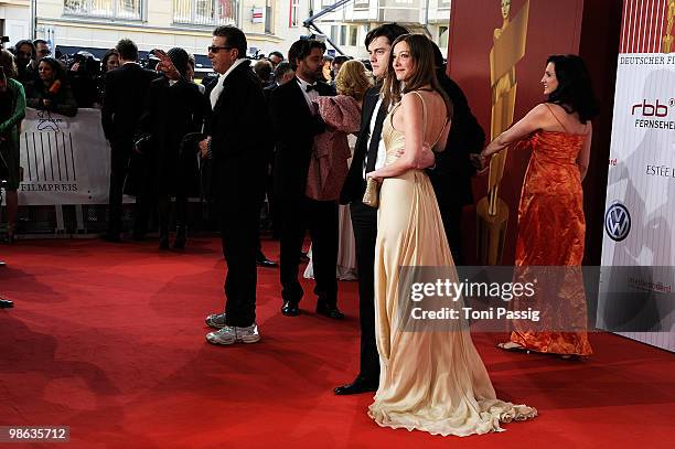 Actress Alexandra Maria Lara and husband, actor Sam Riley attend the 'German film award 2010' at Friedrichstadtpalast on April 23, 2010 in Berlin,...