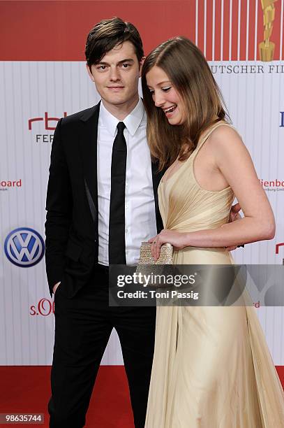 Actress Alexandra Maria Lara and husband actor Sam Riley attend the 'German film award 2010' at Friedrichstadtpalast on April 23, 2010 in Berlin,...