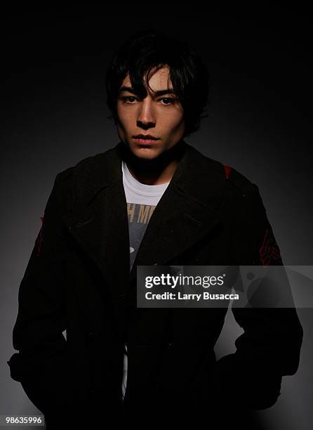 Actor Ezra Miller attends the Tribeca Film Festival 2010 portrait studio at the FilmMaker Industry Press Center on April 23, 2010 in New York, New...