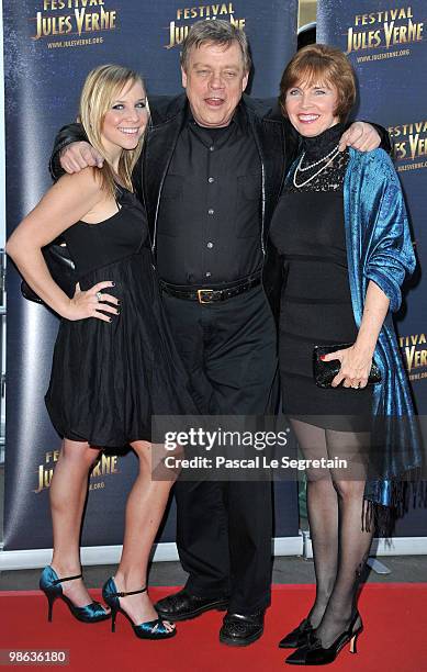 Actor Mark Hamill poses with daughter Chelsea and wife Marylou as they attend a Tribute to Star Wars V during the 18th Adventure Film Festival at Le...