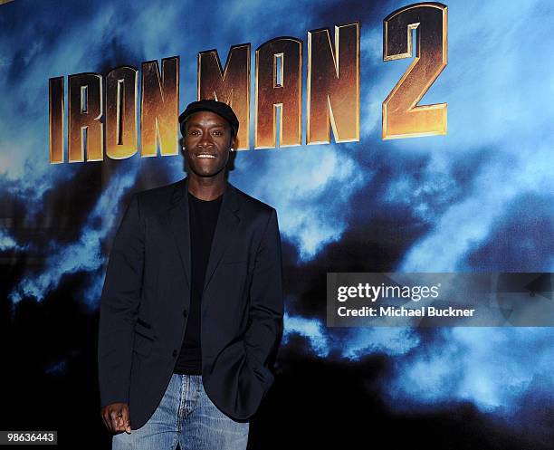 Actor Don Cheadle attends the photo call for Paramount Picture's and Marvel Entertainment's "Iron Man 2" at the Four Seasons Beverly Hills on April...