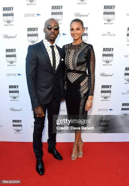 Alesha Dixon and husband Azuka Ononye attend the 2nd annual Jersey Style Awards in association with Bentley Motors, Chopard and Ortac Aviation to...