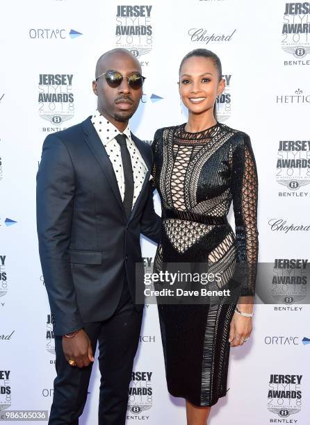 Alesha Dixon and husband Azuka Ononye attend the 2nd annual Jersey Style Awards in association with Bentley Motors, Chopard and Ortac Aviation to...