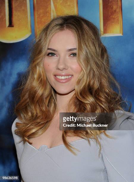 Actress Scarlett Johansson attends the photo call for Paramount Picture's and Marvel Entertainment's "Iron Man 2" at the Four Seasons Beverly Hills...