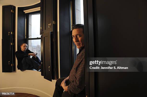 Screenwriter Conor McPherson and Actor Ciaran Hinds pose at a portrait session for the Los Angeles Times in New York, NY on February 25, 2010. .