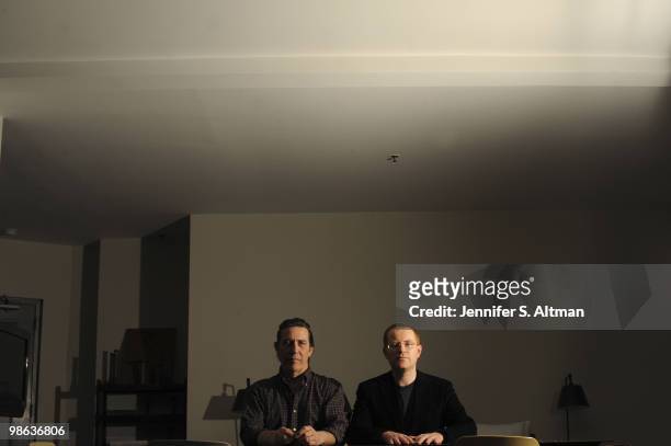Actor Ciaran Hinds and screenwriter Conor McPherson pose at a portrait session for the Los Angeles Times in New York, NY on February 25, 2010. .