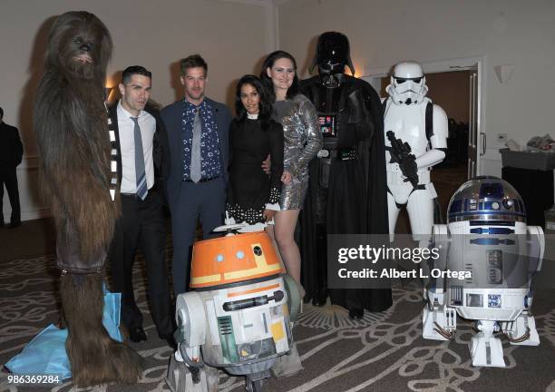 Chewbacca, Sam Witwer, Kenneth Mitchell, Janina Gavankar, Mary Chieffo, Darth Vader, Stormtrooper and Chopper at the After Party at the Academy Of...