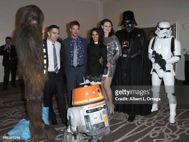 Chewbacca, Sam Witwer, Kenneth Mitchell, Janina Gavankar, Mary Chieffo, Darth Vader, Stormtrooper and Chopper at the After Party at the Academy Of...