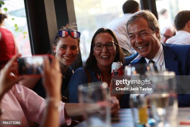 Nigel Farage Watches England Take On Belgium In The World Cup Photos