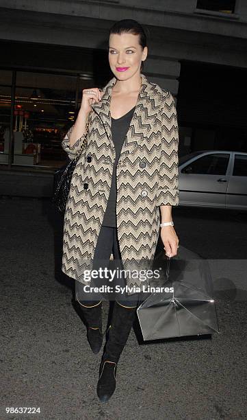 Milla Jovovich is sighted on April 23, 2010 in London, England.