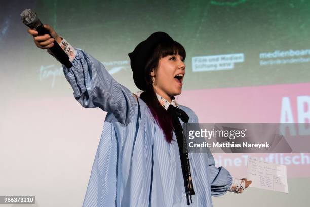 Melissa Lee attends the 'Meine teuflisch gute Freundin' Premiere at Cinemaxx on June 28, 2018 in Berlin, Germany.