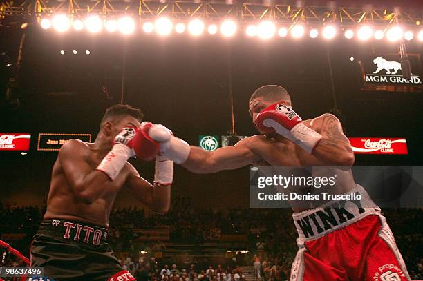 Felix "Tito" Trinidad and Winky Wright during their middleweight fight at the MGM Grand on Saturday, May 14, 2005. Wright won via 12 round unanimous...