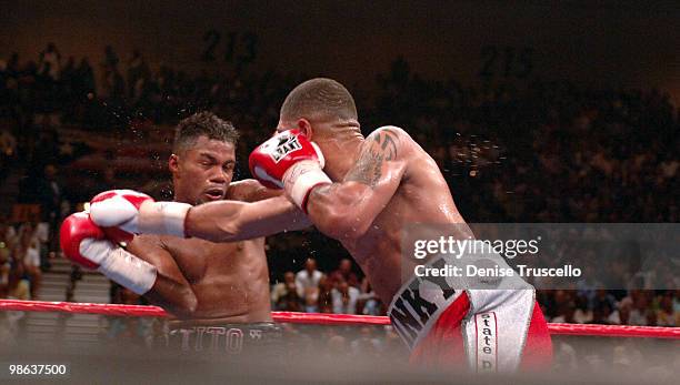 Felix "Tito" Trinidad and Winky Wright during their middleweight fight at the MGM Grand on Saturday, May 14, 2005. Wright won via 12 round unanimous...