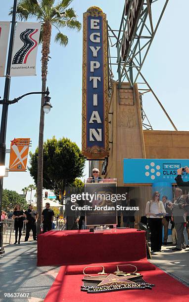 President, CEO of the Hollywood Chamber of Commerce Leron Gubler, honoree Mel Brooks and host of TCM Robert Osborne attend The Hollywood Walk of Fame...