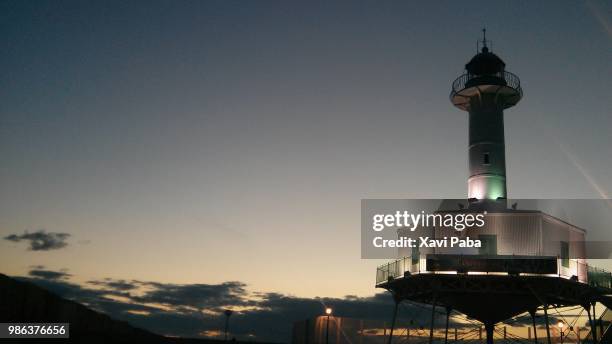 lighthouse of the banya - banya stockfoto's en -beelden