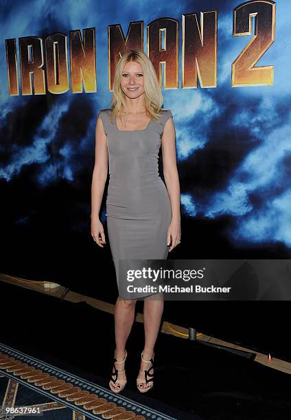 Actress Gwenyth Paltrow attends the photo call for Paramount Picture's and Marvel Entertainment's "Iron Man 2" at the Four Seasons Beverly Hills on...