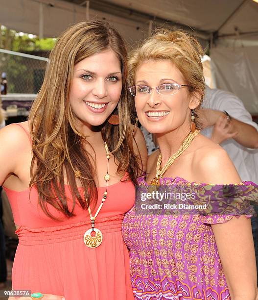 Hillary Scott of Lady Antebellum with her Mother Singer/Songwriter Linda Davis at The 10th. Annual GRAMMY Block Party and Membership Fair at Music...