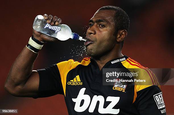 Sitiveni Sivivatu of the Chiefs walks off after drawing the round 11 Super 14 match between the Chiefs and the Cheetahs at Waikato Stadium on April...