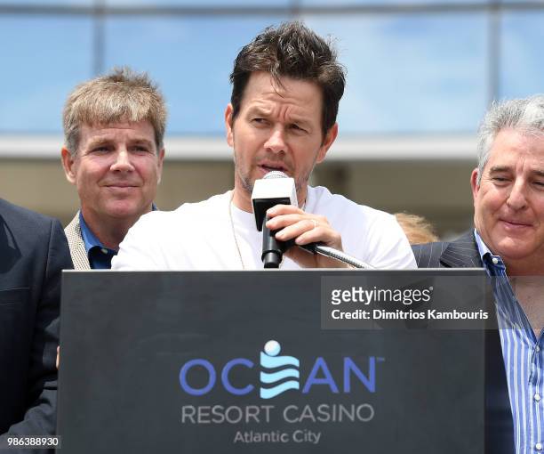 Mark Wahlberg speaks onstage at the Ocean Resort Casino opening weekend ribbon cutting ceremony on June 28, 2018 in Atlantic City, New Jersey.