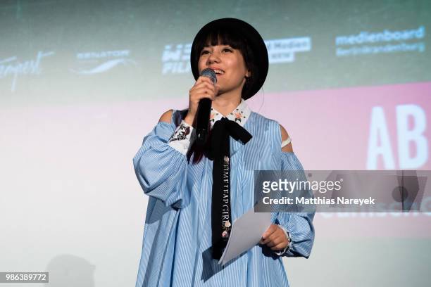 Melissa Lee attends the 'Meine teuflisch gute Freundin' Premiere at Cinemaxx on June 28, 2018 in Berlin, Germany.