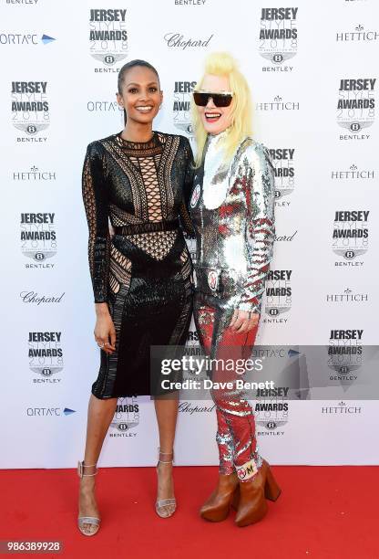 Alesha Dixon and Pam Hogg attend the 2nd annual Jersey Style Awards in association with Bentley Motors, Chopard and Ortac Aviation to celebrate the...