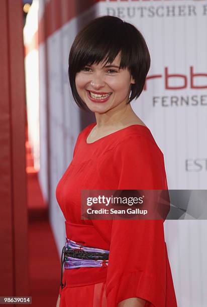 Anna Fischer attends the German film award at Friedrichstadtpalast on April 23, 2010 in Berlin, Germany.