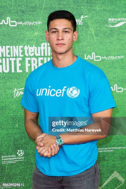 Emilio Sakraya attends the 'Meine teuflisch gute Freundin' Premiere at Cinemaxx on June 28, 2018 in Berlin, Germany.