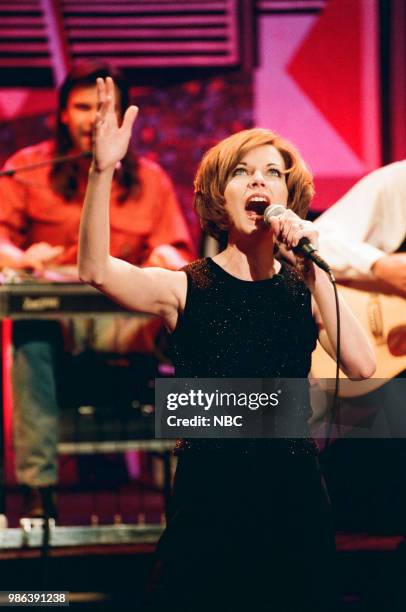 Episode 834 -- Pictured: Musical guest Martina McBride performs on December 27, 1995 --