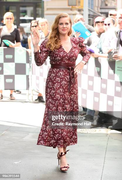 Actress Amy Adams is seen outside aol live in soho on June 28, 2018 in New York City.