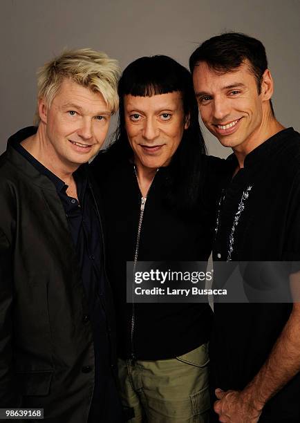 Director Bobby Sheehan, artist Joey Arias and Basil Twist attend the Tribeca Film Festival 2010 portrait studio at the FilmMaker Industry Press...