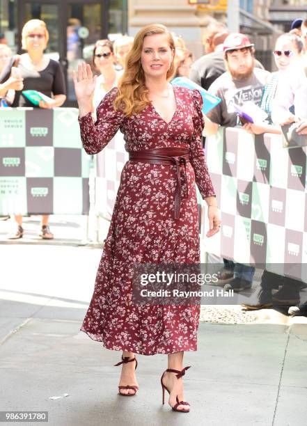 Actress Amy Adams is seen outside aol live in soho on June 28, 2018 in New York City.