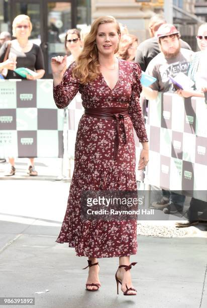 Actress Amy Adams is seen outside aol live in soho on June 28, 2018 in New York City.