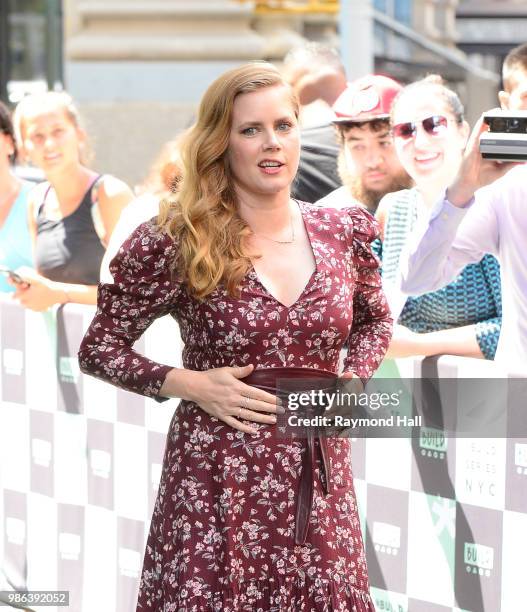 Actress Amy Adams is seen outside aol live in soho on June 28, 2018 in New York City.