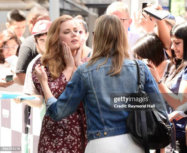 Actress Amy Adams is seen outside aol live in soho on June 28, 2018 in New York City.