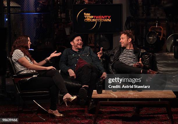 Allison Hagendorf interviews Jamie Hewlett and Damon Albarn of Gorillaz at fuse Studios on April 22, 2010 in New York City.