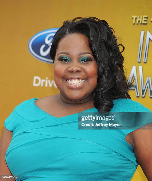 Actress Amber Riley arrives at the 41st NAACP Image Awards at The Shrine Auditorium on February 26, 2010 in Los Angeles, California.