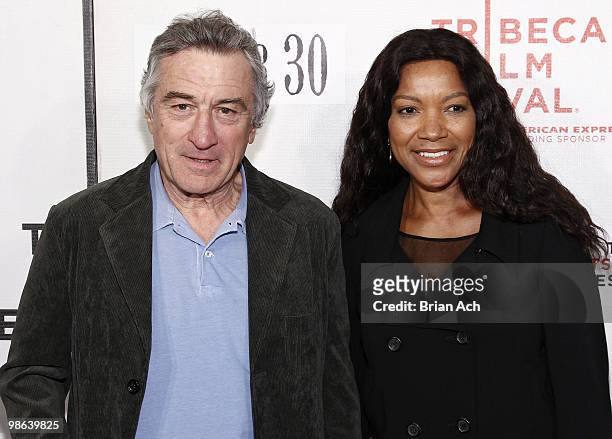 Tribeca Film Festival co-founder, Robert De Niro and Grace Hightower attend the "Straight Outta L.A." premiere during the 9th Annual Tribeca Film...