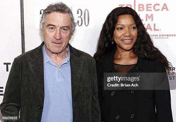 Tribeca Film Festival co-founder, Robert De Niro and Grace Hightower attend the "Straight Outta L.A." premiere during the 9th Annual Tribeca Film...
