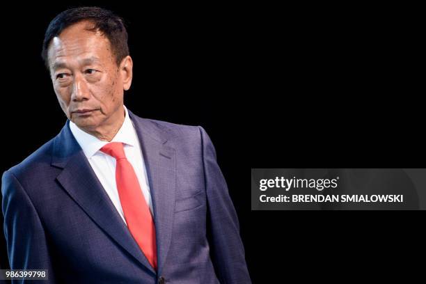 Foxconn Chairman Terry Gou at a Foxconn facility at the Wisconsin Valley Science and Technology Park June 28, 2018 in Mount Pleasant, Wisconsin.