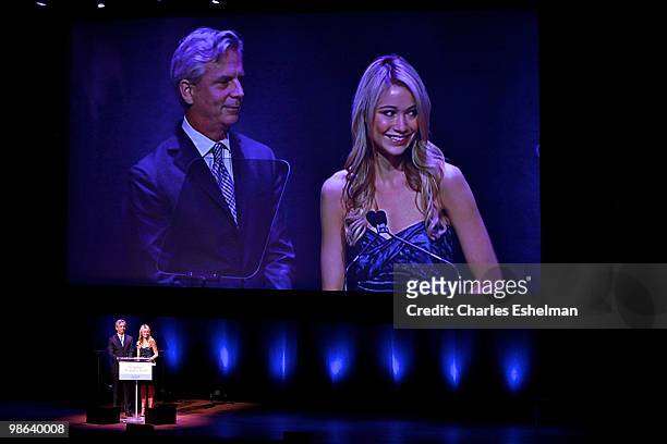 People editor Larry Hacket and actress Katrina Bowden attend the 45th Annual National Magazine Awards at Alice Tully Hall, Lincoln Center on April...