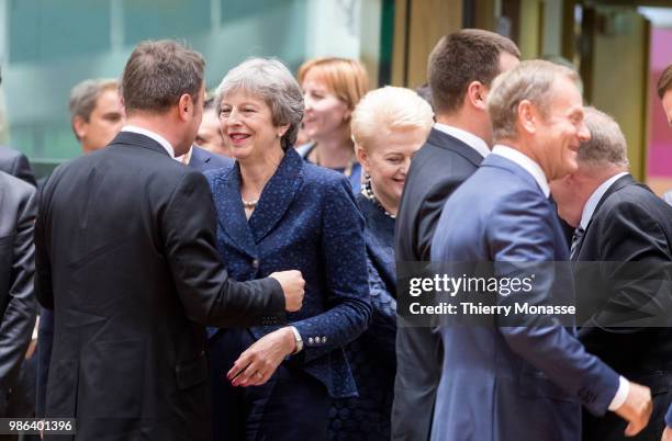 Luxembourg Prime Minister Xavier Bettel is talking with the Prime Minister of the United Kingdom Theresa May, the the Deputy Secretary-General Ilze...