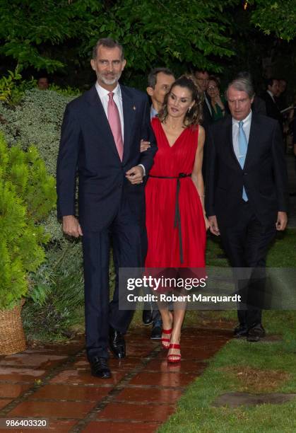 King Felipe VI of Spain and Queen Letizia of Spain attend the Premios Fundacion Princesa de Girona on June 28, 2018 in Girona, Spain.