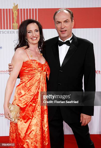 Actor Herbert Knaup and wife Christiane attend the German film award at Friedrichstadtpalast on April 23, 2010 in Berlin, Germany.