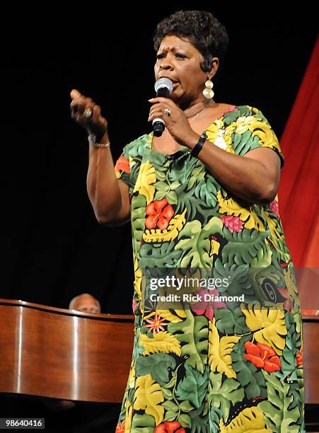 Recording Artist Irma Thomas performs as part of The Irma Thomas Tribute to Mahalia Jackson featuring Jacqueline Mayfield at the 2010 New Orleans...