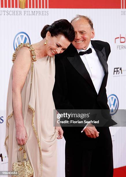 Actress Iris Berben and actor Bruno Ganz attend the German film award at Friedrichstadtpalast on April 23, 2010 in Berlin, Germany.