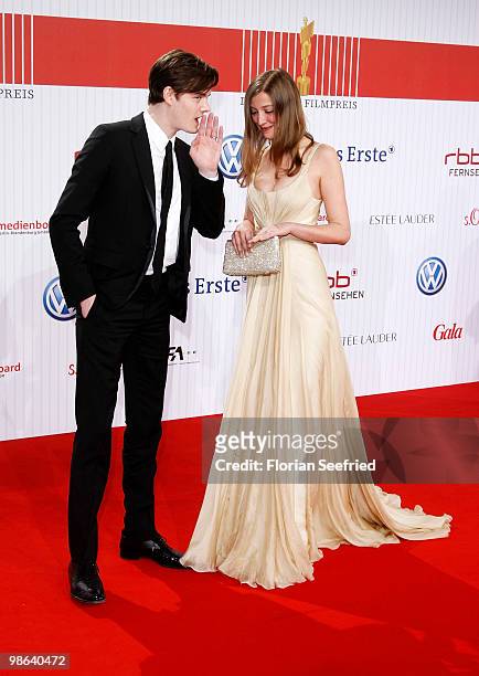 Actor Sam Riley and wife Alexandra Maria Lara attend the German film award at Friedrichstadtpalast on April 23, 2010 in Berlin, Germany.