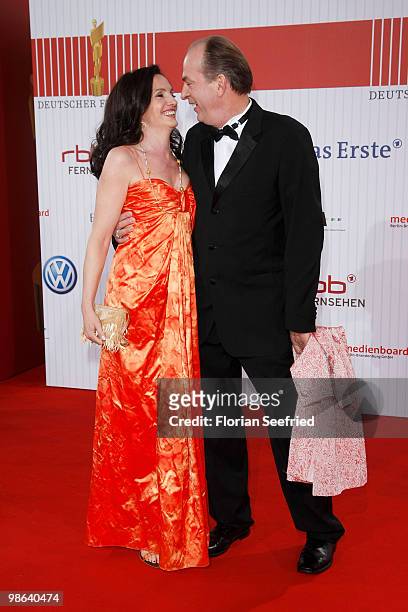 Actor Herbert Knaup and wife Christiane attend the German film award at Friedrichstadtpalast on April 23, 2010 in Berlin, Germany.