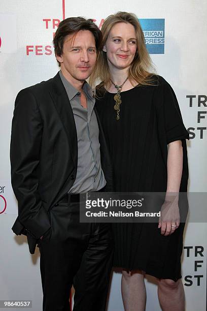 Actor Andrew McCarthy and Dolores Rice attend the premiere of "Nice Guy Johnny" during The 2010 Tribeca Film Festival at the Tribeca Performing Arts...